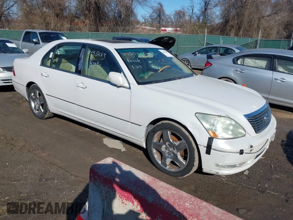 2005 Lexus LS 430 z VIN JTHBN36F855003387, wystawiony jako IAAI lot #41455883 z przebiegiem 279 683 mil mil oraz . Historia ofert i sprzedaży dostępna na DreamBid. Obrazek 1.