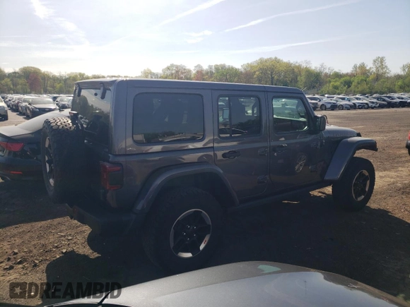 2019 Jeep Wrangler Unlimited Rubicon with VIN 1C4HJXFG2KW662384, listed as a Copart auction lot 54538255 with 78,568 mi miles and Salvage title. Bid and sale history available at DreamBid. Image 3.