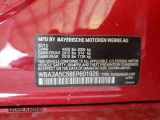 2014 BMW 3 Series 328i with VIN WBA3A5C58EP601926, listed as a Copart auction lot 45723725 with 86,624 mi miles and Salvage Title. Bid and sale history available at DreamBid. Image 12.