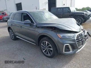 2023 Audi Q5 S line Premium Plus with VIN WA1EAAFY3P2145953, listed as a IAAI auction lot 42077197 with 22,415 mi miles and . Bid and sale history available at DreamBid. Image 1.
