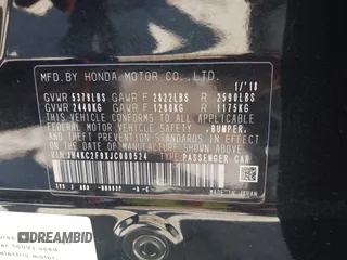 2018 Acura RLX Hybrid Sport z VIN JH4KC2F9XJC000524, wystawiony jako IAAI lot #42119077 z przebiegiem 60 381 mil mil oraz . Historia ofert i sprzedaży dostępna na DreamBid. Obrazek 9.