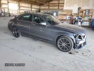 2020 Mercedes-Benz C 300 with VIN W1KWF8DB9LR589736, listed as a Copart auction lot 61863365 with 53,490 mi miles and Salvage title. Bid and sale history available at DreamBid. Image 4.