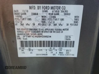 2011 Ford F-150 XL with VIN 1FTMF1CM2BKD08234, listed as a Copart auction lot 48413095 with 144,204 mi miles and Salvage Title. Bid and sale history available at DreamBid. Image 12.