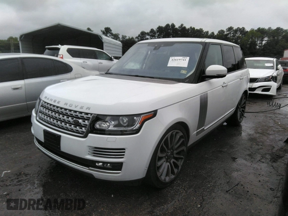 2017 Land Rover Range Rover Autobiography with VIN SALGV2FE0HA329973, listed as a IAAI auction lot 42619741 with 50,691 mi miles and . Bid and sale history available at DreamBid. Image 17.