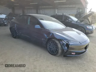 2024 Tesla Model 3 with VIN 5YJ3E1EAXRF782571, listed as a Copart auction lot 50253805 with 3,626 mi miles and Salvage Title. Bid and sale history available at carsss.com. Image 4.