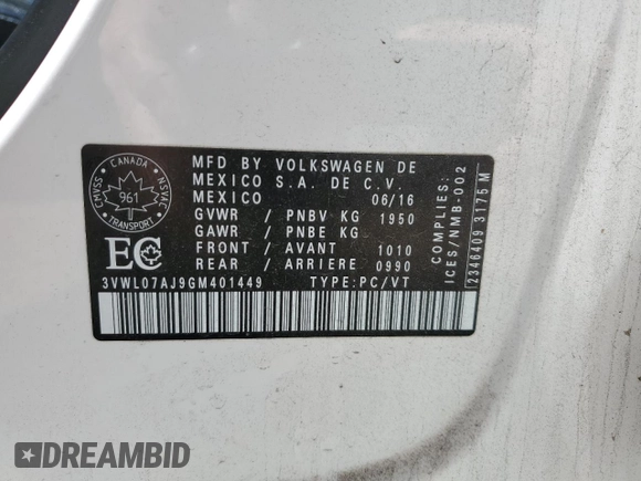 2016 Volkswagen Jetta SEL z VIN 3VWL07AJ9GM401449, wystawiony jako Copart lot #54944635 z przebiegiem 156 951 mil mil oraz Szkoda całkowita • Salvage title. Historia ofert i sprzedaży dostępna na DreamBid. Obrazek 13.