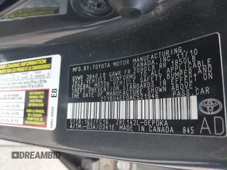 2010 Toyota Corolla with VIN 2T1BU4EE0AC521946, listed as a IAAI auction lot 42049301 with 169,807 mi miles. Bid and sale history available at carsss.com. Image 9.