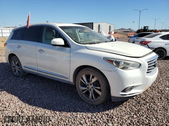 2013 Infiniti JX35 with VIN 5N1AL0MN5DC309903, listed as a Copart auction lot 55463665 with 186,669 mi miles and Clean Title. Bid and sale history available at carsss.com. Image 4.