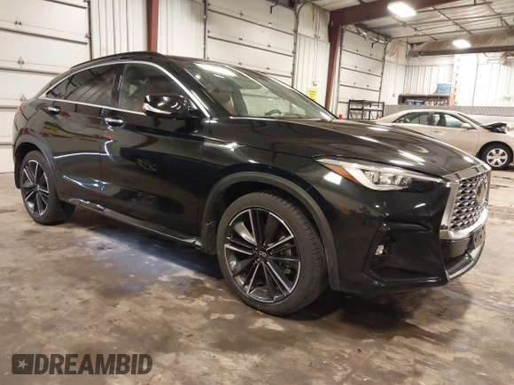 2022 Infiniti QX55 Sensory with VIN 3PCAJ5L33NF101742, listed as a IAAI auction lot 41791517 with 62,946 mi miles and . Bid and sale history available at DreamBid. Image 1.