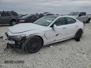 2019 Genesis G70 Dynamic with VIN KMTG34LE3KU014251, listed as a Copart auction lot 87297734 with 97,705 mi miles and Salvage Title. Bid and sale history available at DreamBid. Image 1.