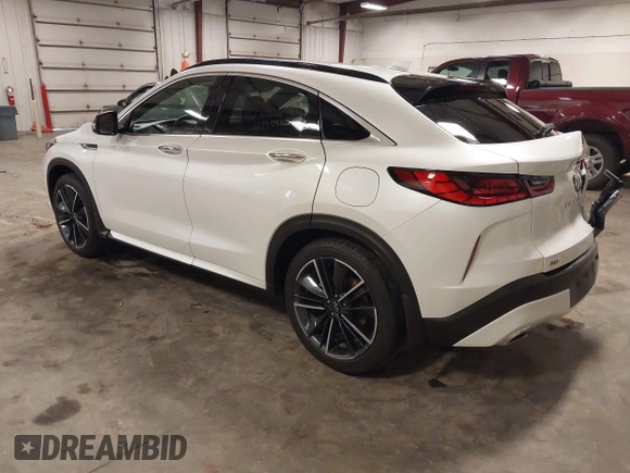 2023 Infiniti QX55 Essential with VIN 3PCAJ5KR3PF121093, listed as a IAAI auction lot 42286924 with 26,165 mi miles and . Bid and sale history available at DreamBid. Image 3.