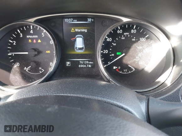 2016 Nissan Rogue SV with VIN KNMAT2MV4GP727768, listed as a IAAI auction lot 41794234 with 76,139 mi miles. Bid and sale history available at carsss.com. Image 7.