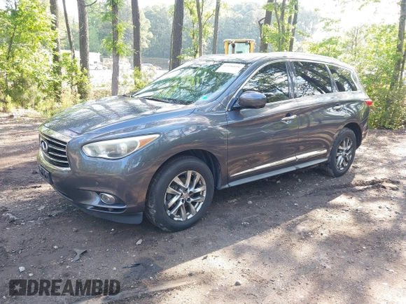 2013 Infiniti JX35 with VIN 5N1AL0MM3DC332667, listed as a IAAI auction lot 42196690 with 252,487 mi miles. Bid and sale history available at carsss.com. Image 2.