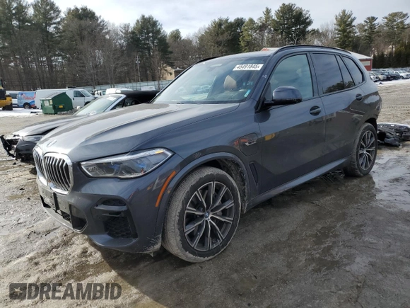 2022 BMW X5 xDrive45e with VIN 5UXTA6C0XN9M02912, listed as a Copart auction lot 45491845 with 14,586 mi miles and Salvage Title. Bid and sale history available at DreamBid. Image 1.
