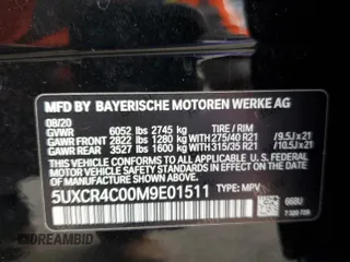 2021 BMW X5 sDrive40i z VIN 5UXCR4C00M9E01511, wystawiony jako Copart lot #54236305 z przebiegiem Nie podano mil oraz Szkoda całkowita • Salvage title. Historia ofert i sprzedaży dostępna na DreamBid. Obrazek 12.