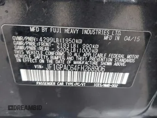 2015 Subaru Impreza Premium с VIN JF1GPAC64FH268906, выставлен на аукционе IAAI как лот 42155866 с пробегом 136 254 миль миль и . История ставок и продаж доступна на DreamBid. Изображение 9.