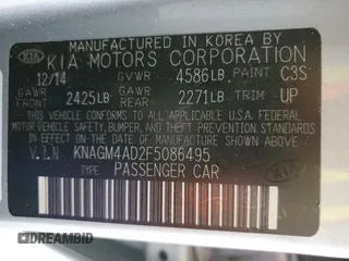 2015 Kia Optima Hybrid with VIN KNAGM4AD2F5086495, listed as a Copart auction lot 81162104 with 62,770 mi miles and Salvage Title. Bid and sale history available at carsss.com. Image 12.