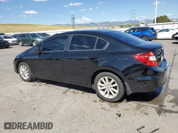 2012 Honda Civic EX with VIN 19XFB2F84CE102698, listed as a Copart auction lot 61742724 with 162,159 mi miles and Salvage Title. Bid and sale history available at DreamBid. Image 2.