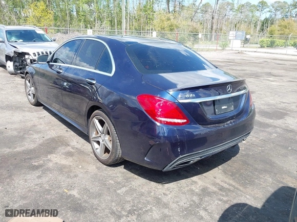 2015 Mercedes-Benz C-Class C 300 with VIN 55SWF4JB2FU088476, listed as a IAAI auction lot 41913454 with 145,179 mi miles. Bid and sale history available at carsss.com. Image 3.