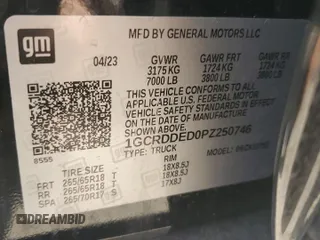 2023 Chevrolet Silverado 1500 LT with VIN 1GCRDDED0PZ250746, listed as a Copart auction lot 69834674 with 0 mi miles and Salvage Title. Bid and sale history available at carsss.com. Image 12.