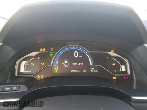 2018 Honda Clarity Plug-In Hybrid with VIN JHMZC5F17JC023849, listed as a Copart auction lot 76805024 with 44,240 mi miles and Salvage Title. Bid and sale history available at carsss.com. Image 9.