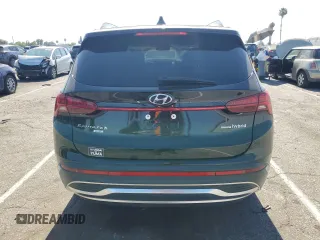 2022 Hyundai Santa Fe Hybrid Blue with VIN KM8S2DA10NU037501, listed as a Copart auction lot 61208664 with 0 mi miles and Salvage Title. Bid and sale history available at carsss.com. Image 6.