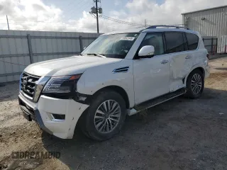 2023 Nissan Armada SL z VIN JN8AY2BDXP9690679, wystawiony jako Copart lot #59863145 z przebiegiem 20 386 mil mil oraz Szkoda całkowita • Salvage title. Historia ofert i sprzedaży dostępna na DreamBid. Obrazek 1.