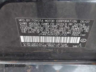 2007 Lexus IS 350 with VIN JTHBE262472012132, listed as a IAAI auction lot 42111719 with 103,663 mi miles and . Bid and sale history available at DreamBid. Image 9.