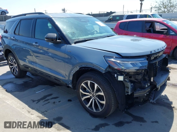 2025 Ford Explorer ST-Line with VIN 1FMUK8KH4SGA67803, listed as a IAAI auction lot 41844114 with 2,044 mi miles. Bid and sale history available at carsss.com. Image 1.
