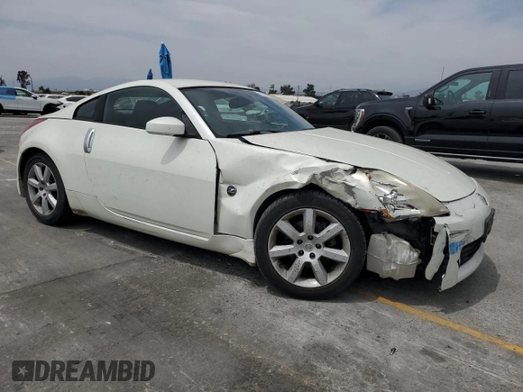 2004 Nissan 350Z Touring with VIN JN1AZ34D74T160909, listed as a Copart auction lot 58302075 with 54,100 mi miles and Salvage title. Bid and sale history available at DreamBid. Image 4.