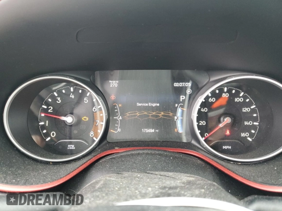 2019 Jeep Compass Trailhawk with VIN 3C4NJDDB0KT671292, listed as a Copart auction lot 46418675 with 175,494 mi miles and Salvage Title. Bid and sale history available at DreamBid. Image 9.
