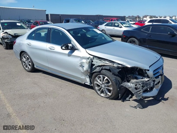 2017 Mercedes-Benz C-Class C 300 with VIN 55SWF4JB8HU195275, listed as a IAAI auction lot 41721994 with 104,595 mi miles. Bid and sale history available at carsss.com. Image 1.