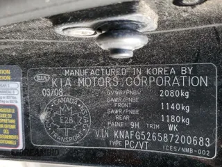 2008 Kia Rondo LX with VIN KNAFG526587200683, listed as a Copart auction lot 52042095 with 207,574 mi miles and Salvage Title. Bid and sale history available at carsss.com. Image 13.