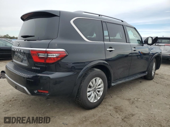 2021 Nissan Armada SV with VIN JN8AY2AD0M9660541, listed as a Copart auction lot 48254955 with 78,761 mi miles and Salvage Title. Bid and sale history available at carsss.com. Image 3.