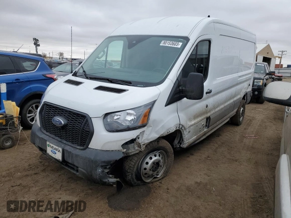 2023 Ford Transit with VIN 1FTYE2CG1PKB20025, listed as a Copart auction lot 80153603 with 44,964 mi miles and Salvage title. Bid and sale history available at DreamBid. Image 1.