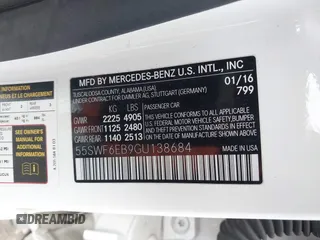 2016 Mercedes-Benz C 450 AMG with VIN 55SWF6EB9GU138684, listed as a IAAI auction lot 41846257 with 121,617 mi miles and . Bid and sale history available at carsss.com. Image 9.