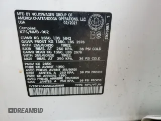 2021 Volkswagen Atlas SEL с VIN 1V2BE2CA6MC235998, выставлен на аукционе Copart как лот 52709895 с пробегом 85 414 миль миль и Чистый • Clean title. История ставок и продаж доступна на DreamBid. Изображение 13.