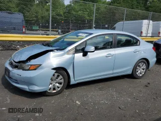 2012 Honda Civic LX z VIN 19XFB2F59CE370510, wystawiony jako Copart lot #57124745 z przebiegiem 138 131 mil mil oraz Szkoda całkowita • Salvage title. Historia ofert i sprzedaży dostępna na DreamBid. Obrazek 1.