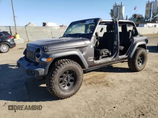 2019 Jeep Wrangler Unlimited Sport S with VIN 1C4HJXDG2KW552597, listed as a Copart auction lot 37115993 with 7,328 mi miles and Salvage title. Bid and sale history available at DreamBid. Image 1.