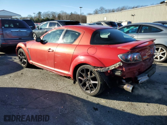 2004 Mazda RX-8 with VIN JM1FE173240116713, listed as a Copart auction lot 87615985 with 118,093 mi miles and Salvage Title. Bid and sale history available at carsss.com. Image 2.