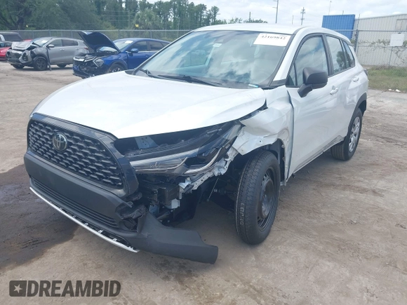 2022 Toyota Corolla Cross L with VIN 7MUAAAAGXNV019426, listed as a IAAI auction lot 42169842 with 46,185 mi miles and . Bid and sale history available at DreamBid. Image 2.