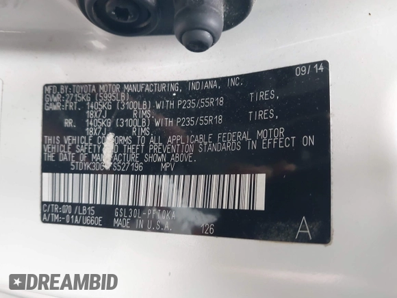 2015 Toyota Sienna XLE с VIN 5TDYK3DC1FS527196, выставлен на аукционе IAAI как лот 41850596 с пробегом Не указан миль и . История ставок и продаж доступна на DreamBid. Изображение 9.