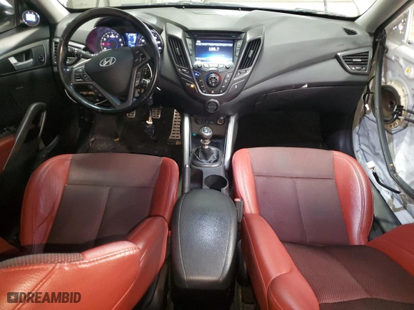 2014 Hyundai Veloster Turbo with VIN KMHTC6AE6EU208574, listed as a Copart auction lot 82103804 with 123,290 mi miles and Clean Title. Bid and sale history available at carsss.com. Image 8.