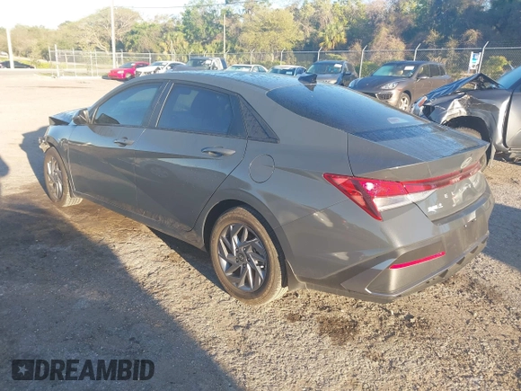 2024 Hyundai Elantra SEL with VIN KMHLM4DG0RU708508, listed as a IAAI auction lot 41834890 with 4,911 mi miles. Bid and sale history available at carsss.com. Image 3.