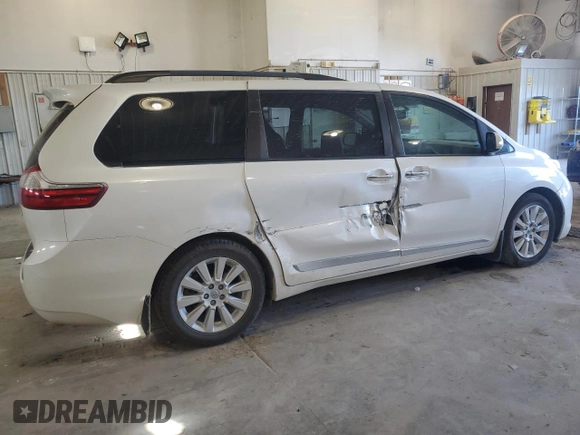 2016 Toyota Sienna XLE with VIN 5TDYK3DC1GS712589, listed as a Copart auction lot 53481245 with 125,487 mi miles and Salvage Title. Bid and sale history available at carsss.com. Image 3.