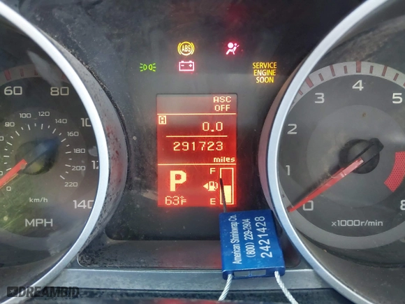 2009 Mitsubishi Outlander ES with VIN JA4LS21W49Z015920, listed as a IAAI auction lot 41845969 with 291,723 mi miles. Bid and sale history available at carsss.com. Image 7.