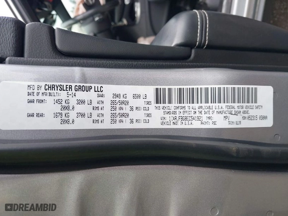 2014 Jeep Grand Cherokee Limited with VIN 1C4RJFBG8EC541921, listed as a IAAI auction lot 41903574 with 133,679 mi miles. Bid and sale history available at carsss.com. Image 9.