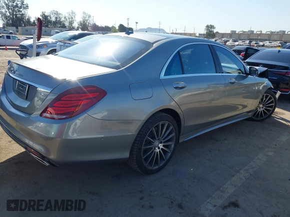 2015 Mercedes-Benz S-Class S 550 with VIN WDDUG8CB5FA072877, listed as a IAAI auction lot 41848660 with 91,532 mi miles. Bid and sale history available at carsss.com. Image 4.