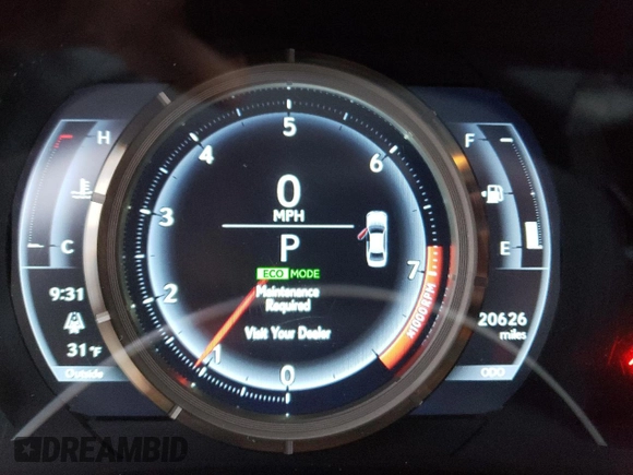 2020 Lexus IS 300 F Sport with VIN JTHG81F27L5043102, listed as a Copart auction lot 48204005 with 20,626 mi miles and Clean title. Bid and sale history available at DreamBid. Image 9.