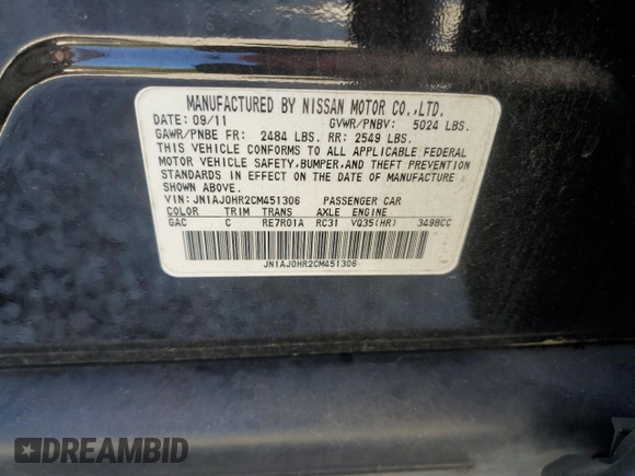 2012 Infiniti EX Journey with VIN JN1AJ0HR2CM451306, listed as a Copart auction lot 77823894 with 180,650 mi miles and Salvage Title. Bid and sale history available at DreamBid. Image 16.